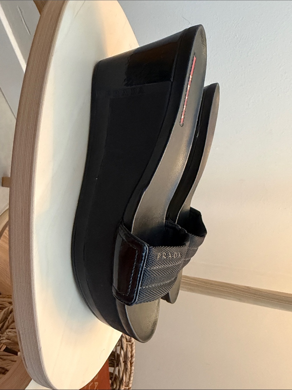 Prada Black Women’s Elevated Slide Sandals